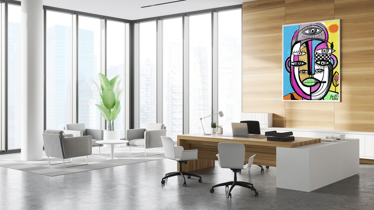 Geometric Abstract Office Artwork