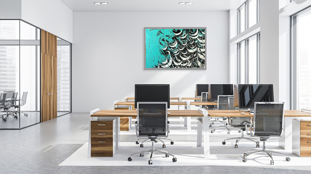 Abstract Canvas Art Print Frame for Office
