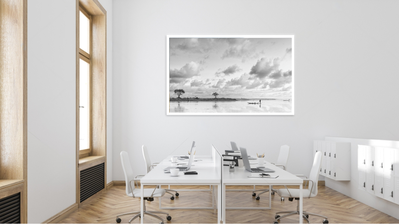 Monochrome Minimalist Art for Workspace