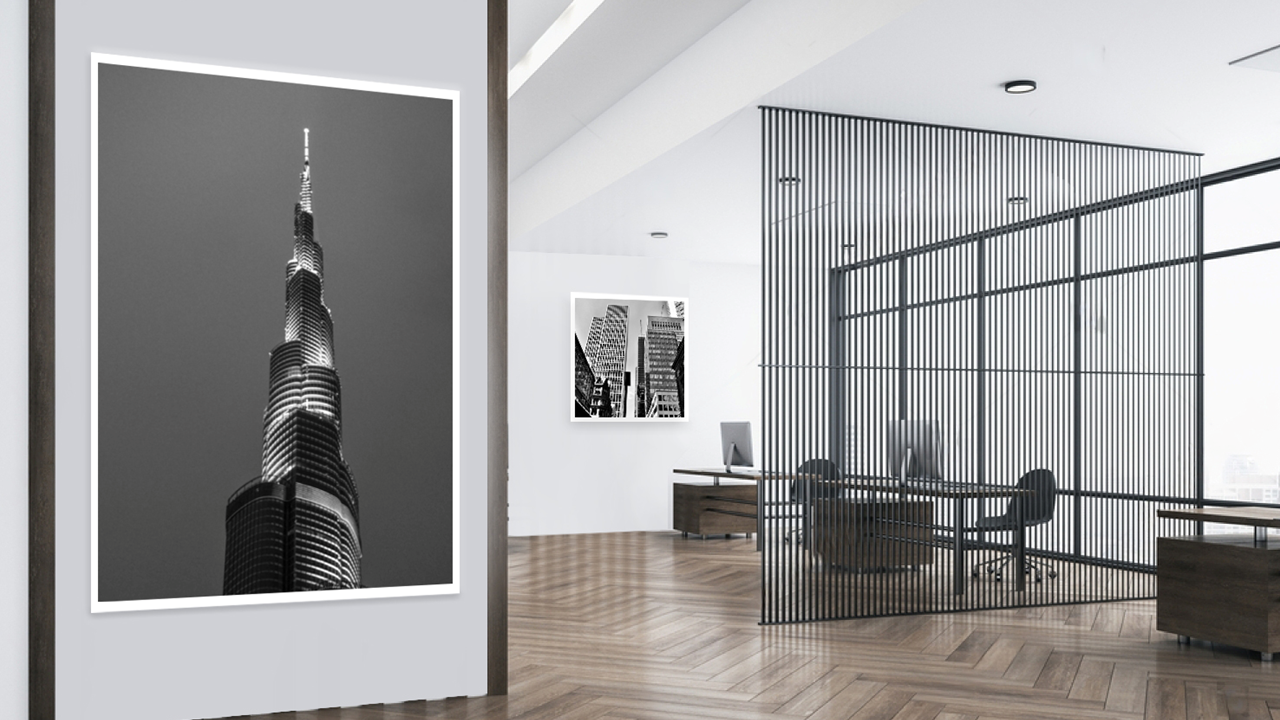 Black & White Burj Khalifa Canvas Prints